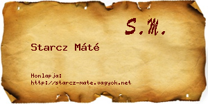 Starcz Máté névjegykártya