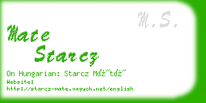 mate starcz business card